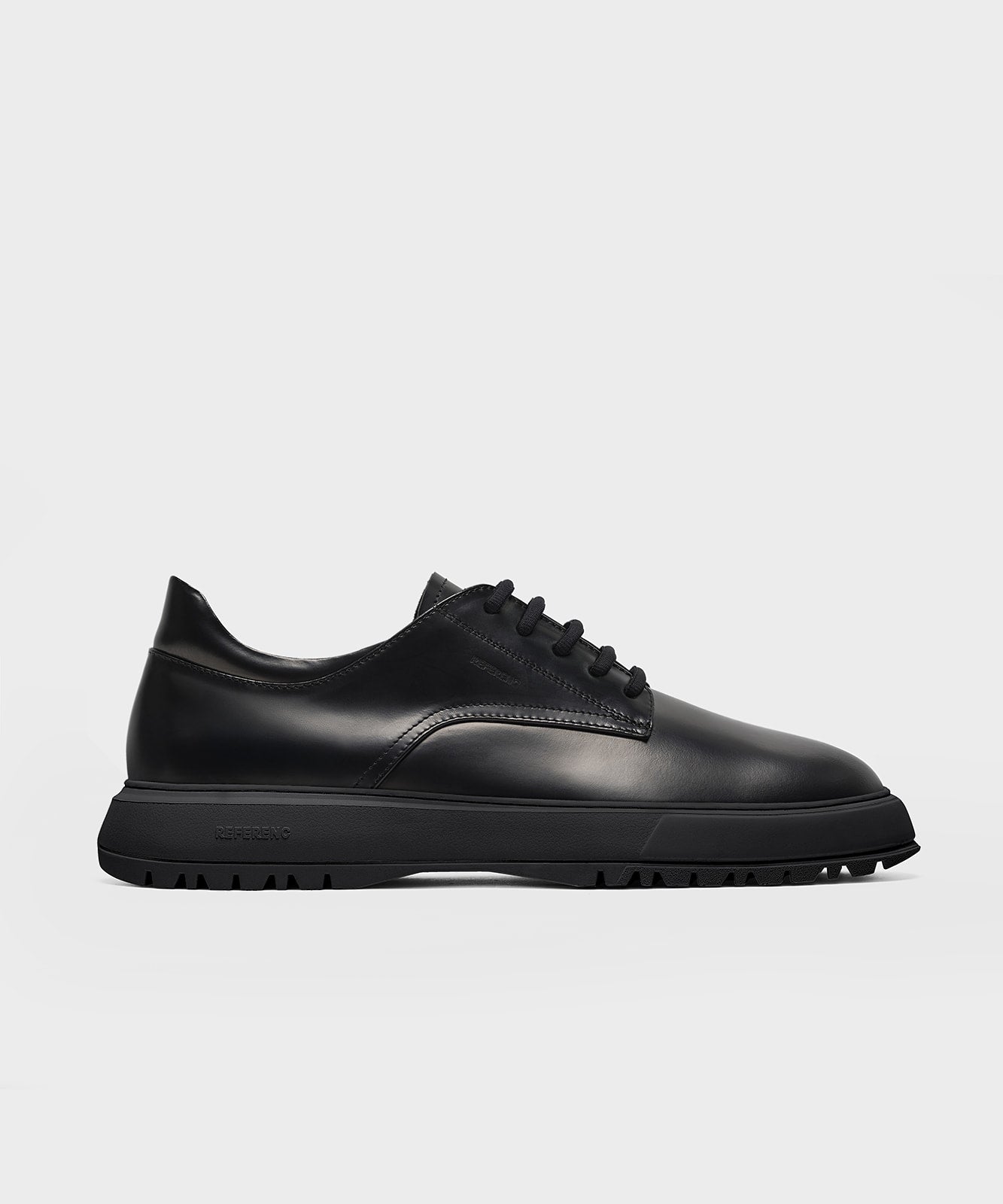 The Derby Black Brushed Leather