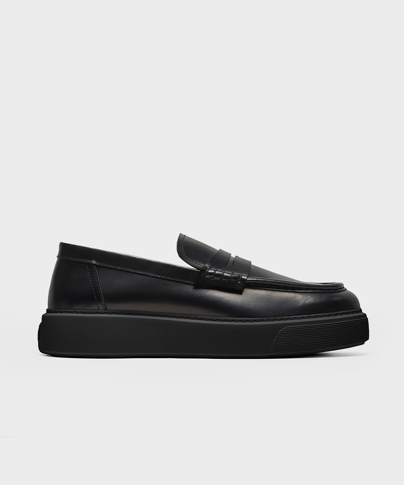 The Loafer All Black Brushed Leather