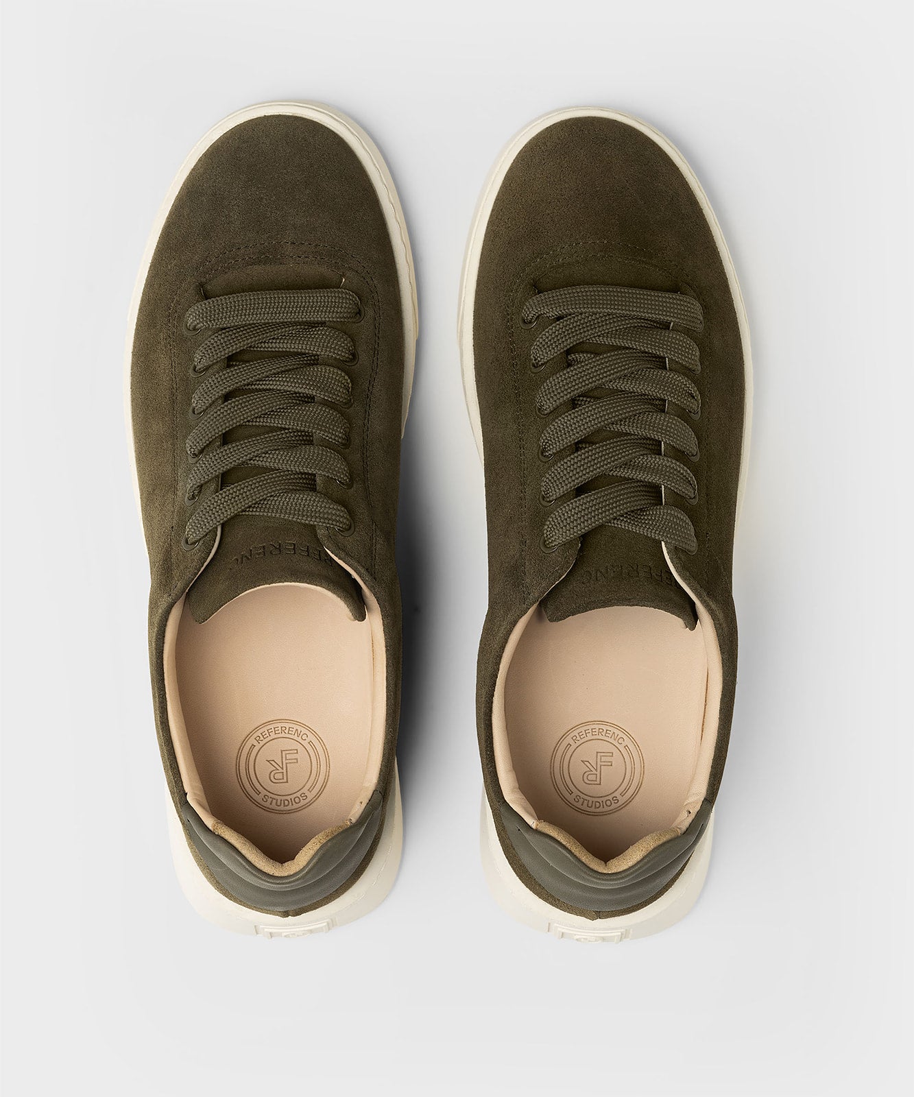 The Cassetta Khaki Green Suede