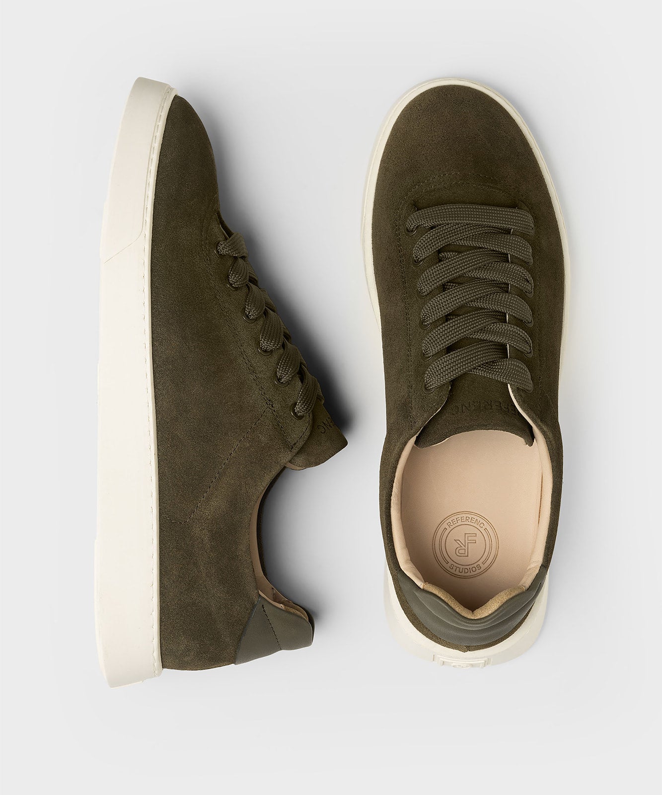 The Cassetta Khaki Green Suede