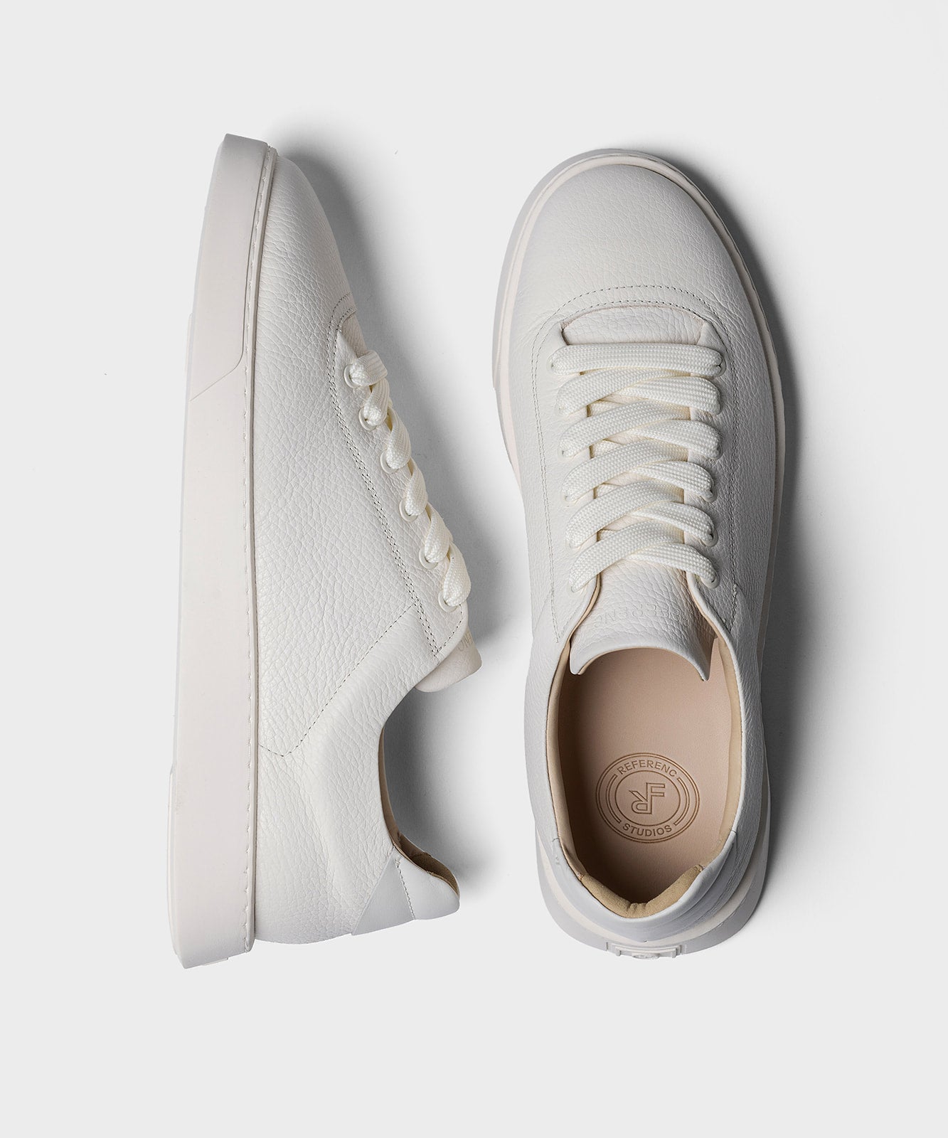 The Cassetta Triple White Grained Leather